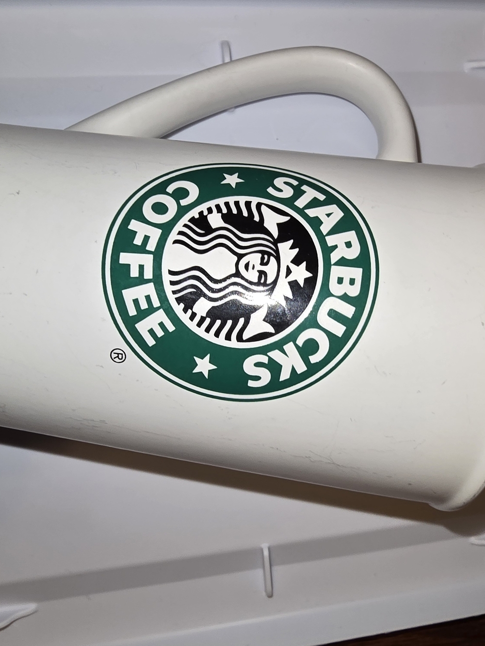 Starbucks White Ceramic Coffee Mug with Green Logo